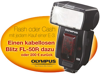 Olympus-Aktion „Flash oder Cash“