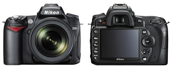 Foto der Front- und Rückseite der Nikon D90