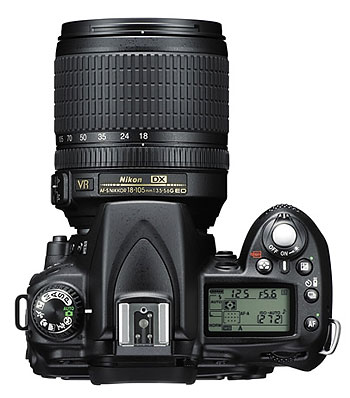 Foto der Oberseite der Nikon D90
