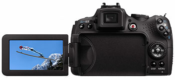 Foto der Rückseite der PowerShot SX1 IS von Canon