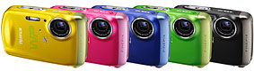 Foto der Farbvarianten der FinePix Z33WP von Fujifilm