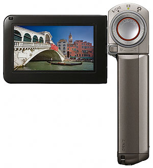Foto der Rückseite der Handycam TG7VE von Sony