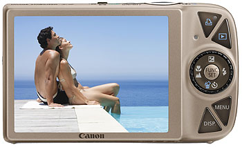 Foto der Rückseite der Digital Ixus 990 IS von Canon