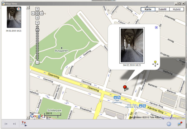 Screenshot Map View von Google