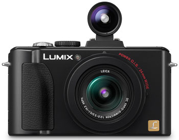 Foto der Lumix LX5 mit DMW-VF1 von Panasonic