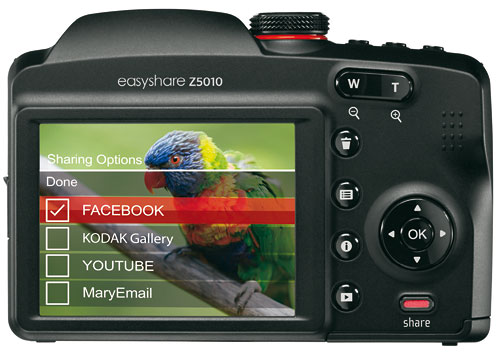 Foto der Rückseite der EasyShare Z5010 von Kodak