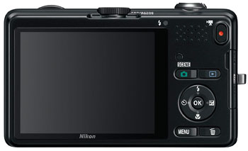 Foto der Rückseite der Coolpix S1200pj von Nikon