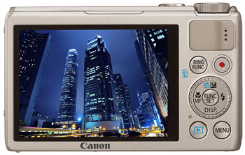 Foto der Rückseite der PowerShot S100 von Canon