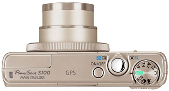 Foto der Oberseite der PowerShot S100 von Canon