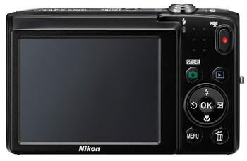 Foto der Rückseite der Coolpix S2600 von Nikon