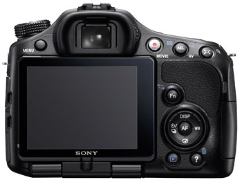 Foto der Rückseite der SLT-A65 von Sony
