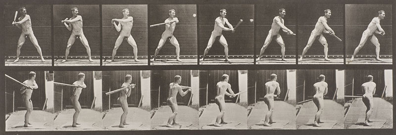 Eadweard J. Muybridge, ca. 1885, Mann beim Schlag