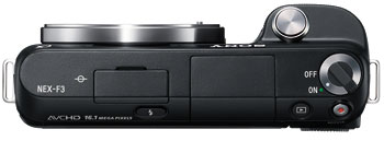 Foto der Oberseite der NEX-F3 von Sony