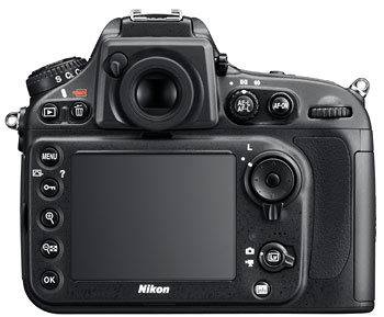 Foto der Rückseite der D800E von Nikon