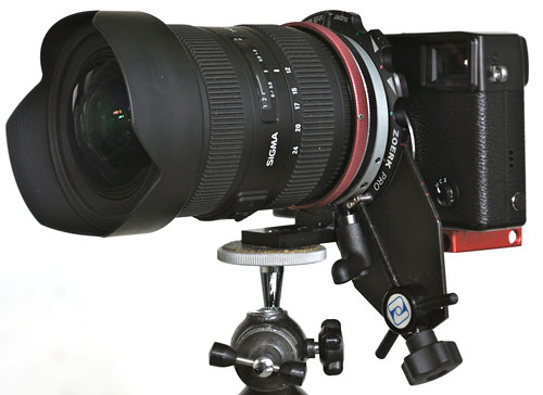 Foto Zörk Pro Shift Rotator an der Fujifilm X-Pro1
