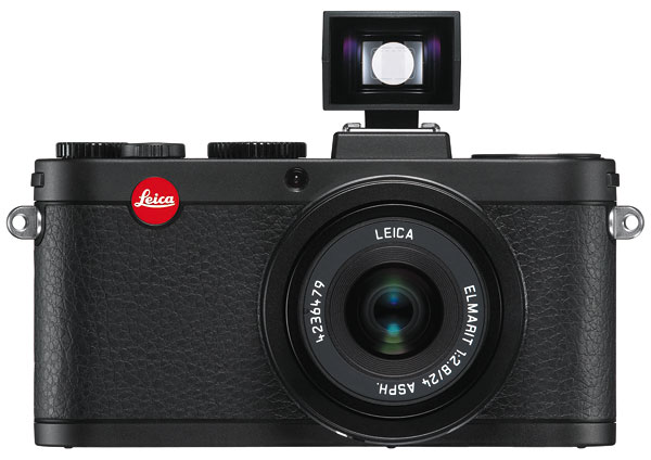 Foto der Leica X2 mit Aufsteck-Spiegelsucher