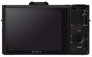 Foto der Rückseite der Cyber-shot RX100 II von Sony