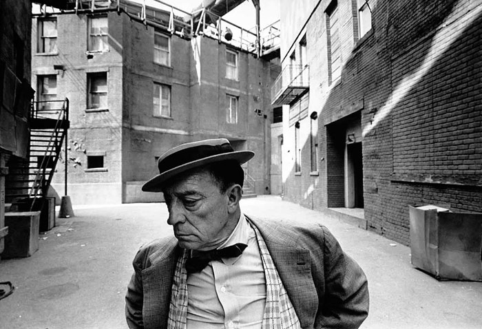 Lawrence Schiller, Buster Keaton, MGM back lot, 1965