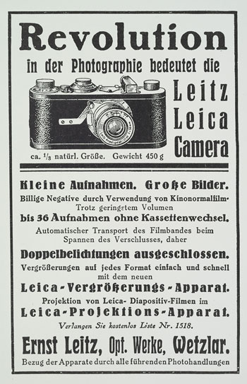 Leica-Werbung von 1927