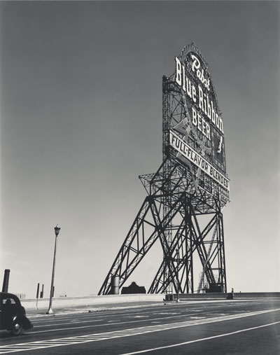Foto Walker Evans, Pabst Blue Ribbon Sign, Chicago, Illinois, 1946