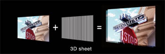 Linsenrasterdarstellung im Fujifilm Real 3D System. Bild: Fujifilm