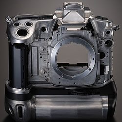 Foto vom Magnesiumgehäuse der D300 von Nikon