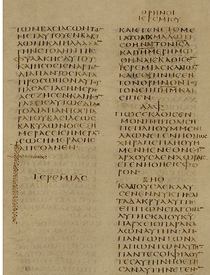 Ausschnitt aus dem Codex Sinaiticus
