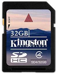 Foto der Elite Pro SDHC-Karte mit 32 GB von Kingston