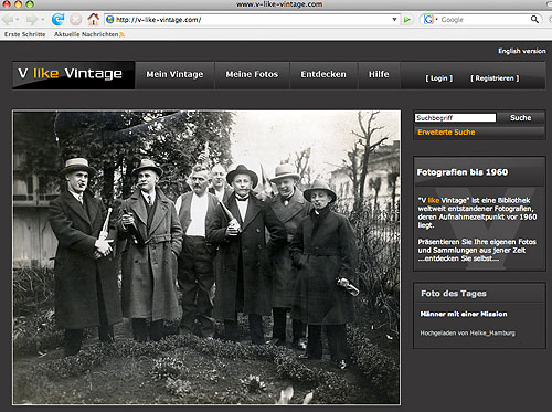 Screenshot der Fotobibliothek V like Vintage