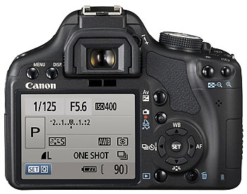 Foto der Rückseite der EOS 500D von Canon