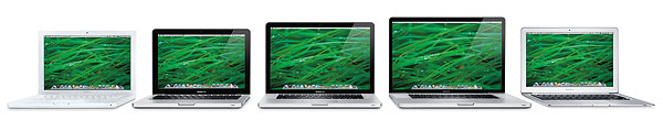 Familienfoto MacBook, MacBook Pro & MacBook Air von Apple