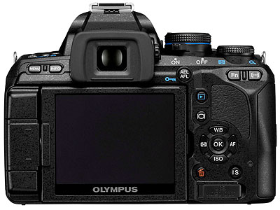 Foto der Rückseite der E-600 von Olympus