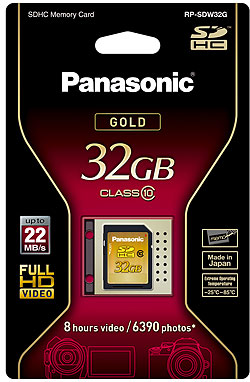Foto einer SDHC Gold-Karte von Panasonic