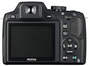 Foto der Rückseite der X70 von Pentax