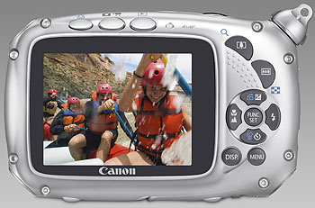 Foto der Rückseite der PowerShot D10 von Canon