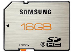 Foto einer SDHC mit 16 GB von Samsung