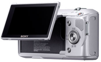 Foto der Rückseite der NEX-3 von Sony
