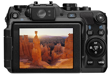 Foto der Rückseite der PowerShot G12 von Canon