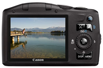 Foto der Rückseite der PowerShot SX130 IS von Canon