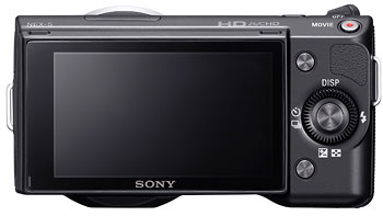 Foto der Rückseite der NEX-5 von Sony
