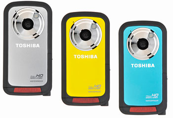 Foto der Farbvarianten der Camileo BW10 von Toshiba