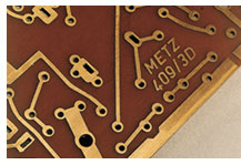 Foto einer Leiterplatte der Ruwel-Werke für Metz