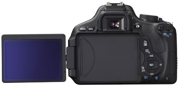 Foto der Rückseite der EOS 600D von Canon