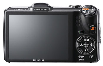 Foto der Rückseite der FinePix F550EXR von Fujifilm