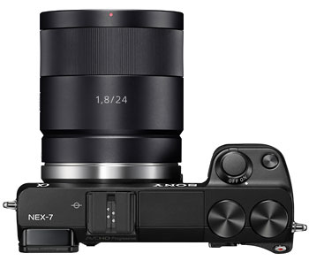 Foto der Oberseite der NEX-7 von Sony