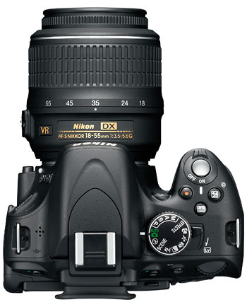 Foto der Oberseite der D5100 von Nikon