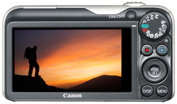 Foto der Rückseite der Powershot SX220 HS von Canon