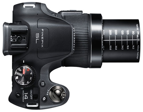 Foto der Oberseite der FinePix SL300 von Fujifilm