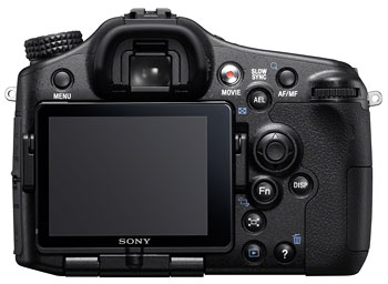 Foto der Rückseite der SLT-A77 von Sony