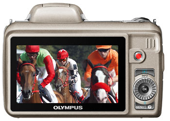 Foto der Rückseite der SP-810UZ Ultra Zoom von Olympus